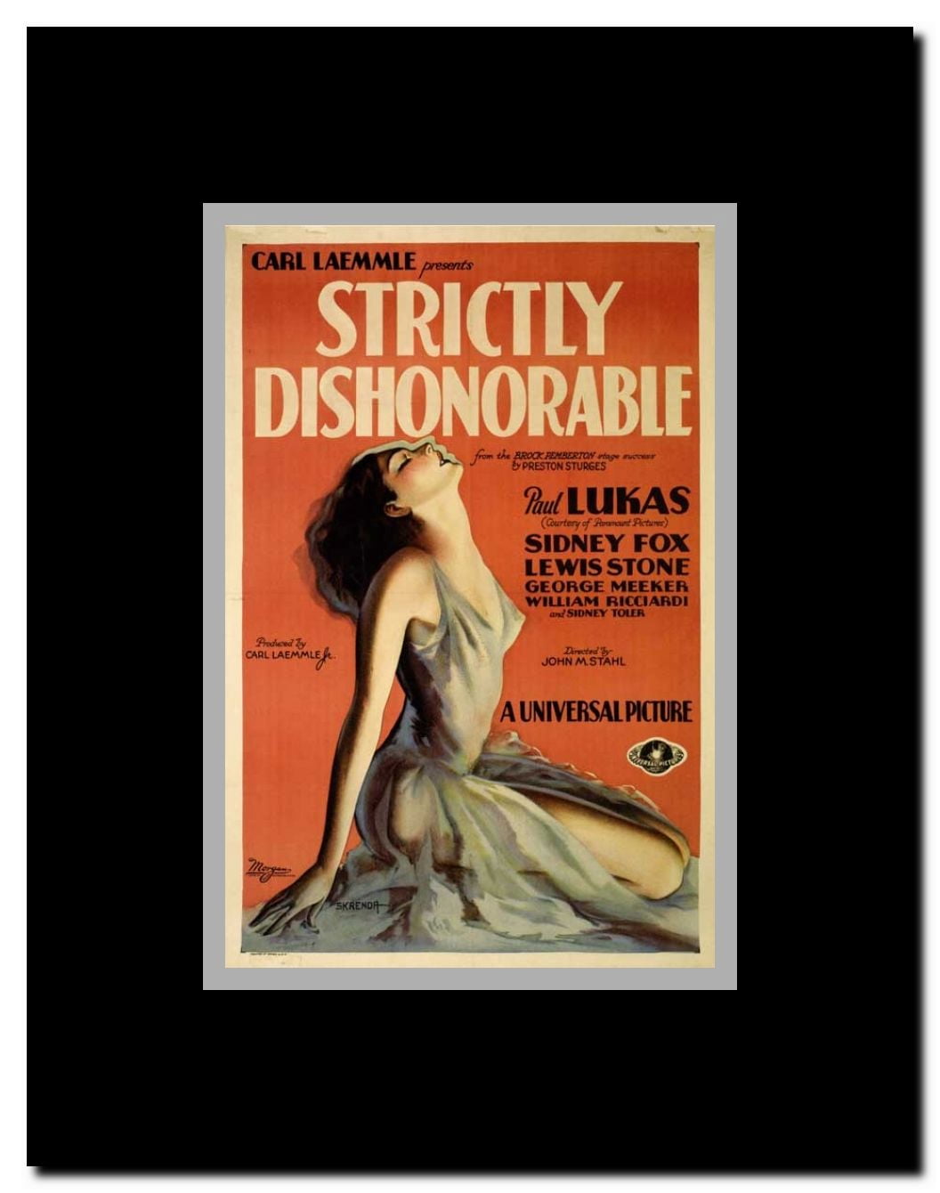 Strictly Dishonorable Framed Movie Poster