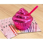 Strictly Fancy Plastic Pink Cupcake Tumbler, 1 Piece