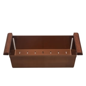 Strictly Kitchen and Bath Copper Stainless Steel Colander - Over the Sink Colander with Non-Slip Handles