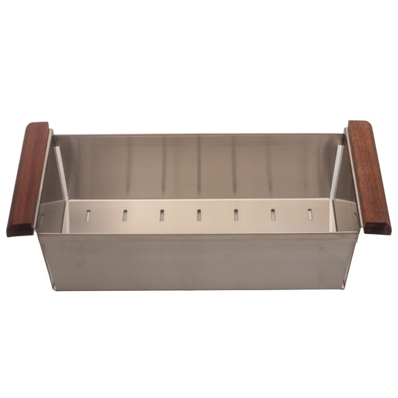 Strictly Kitchen and Bath Silver Stainless Steel Colander - Over the Sink Colander with Non-Slip Handles
