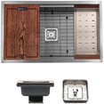 thumbnail image 1 of Strictly Kitchen and Bath Undermount Workstation Single Bowl Kitchen Sink with Accessories & Single Strainer Square Drain, 1 of 11