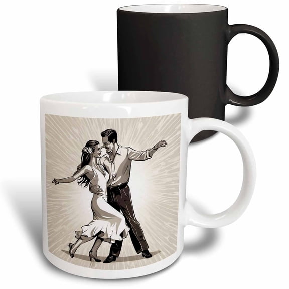 3drose, Strictly Salsa Couple Dancing with Pazazz, 11oz Magic Transforming Mug