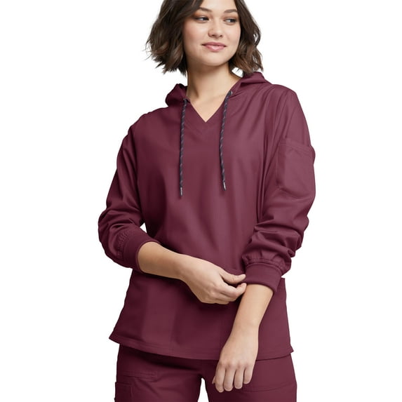 Strictly Scrubs Women's Pullover Hoodie – Medical Uniform Warm Up Scrub Jacket (3X-Large, Wine)