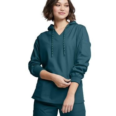Strictly Scrubs Women's Pullover Hoodie – Medical Uniform Warm Up Scrub Jacket (Large, Caribbean Blue)
