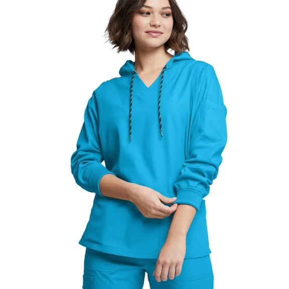 Strictly Scrubs Women's Pullover Hoodie – Medical Uniform Warm Up Scrub Jacket (Small, Turquoise)