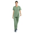 thumbnail image 1 of Strictly Scrubs Women’s Scrub Set – Includes V-Neck Top and Elastic Pant (Medium, Seaspray), 1 of 7