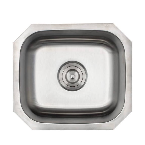 Strictly Sinks 15.8 Inch Undermount Stainless Steel Kitchen Sink - 18 Gauge Sink with 1 strainer drain, grid and rolling rack