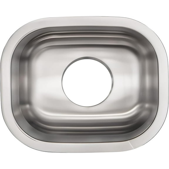 Strictly Sinks 15 Inch Undermount Stainless Steel Kitchen Sink - 18 Gauge 304 Stainless Steel Single Bowl Bar Sink Only