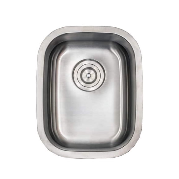 Strictly Sinks 18" Undermount Stainless Steel Kitchen Sink - 18 Gauge Single Bowl Bar Sink