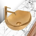 thumbnail image 1 of Strictly Sinks 19 Inch Gold Vessel Sink – Gold Glossy Ceramic Countertop Bathroom Sink, 1 of 8