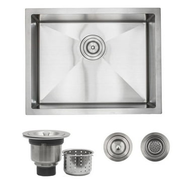 Strictly Sinks 23 Inch Undermount Kitchen Sink – 16 Gauge Stainless Steel Single Bowl Kitchen Sink