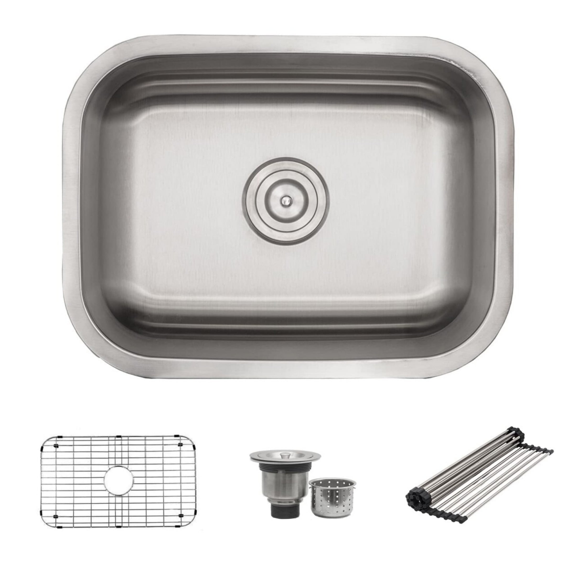 Strictly Sinks 23 Inch Undermount Kitchen Sink - Single Bowl 18 Gauge Stainless Steel Kitchen Sink