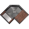thumbnail image 1 of Strictly Sinks 30 In Undermount Corner Kitchen Sink Black, 16 Gauge Stainless Steel Butterfly Workstation Sink, 1 of 7