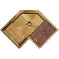 thumbnail image 1 of Strictly Sinks 30 In Undermount Corner Kitchen Sink Gold, 16 Gauge Stainless Steel Butterfly Workstation Sink, 1 of 8