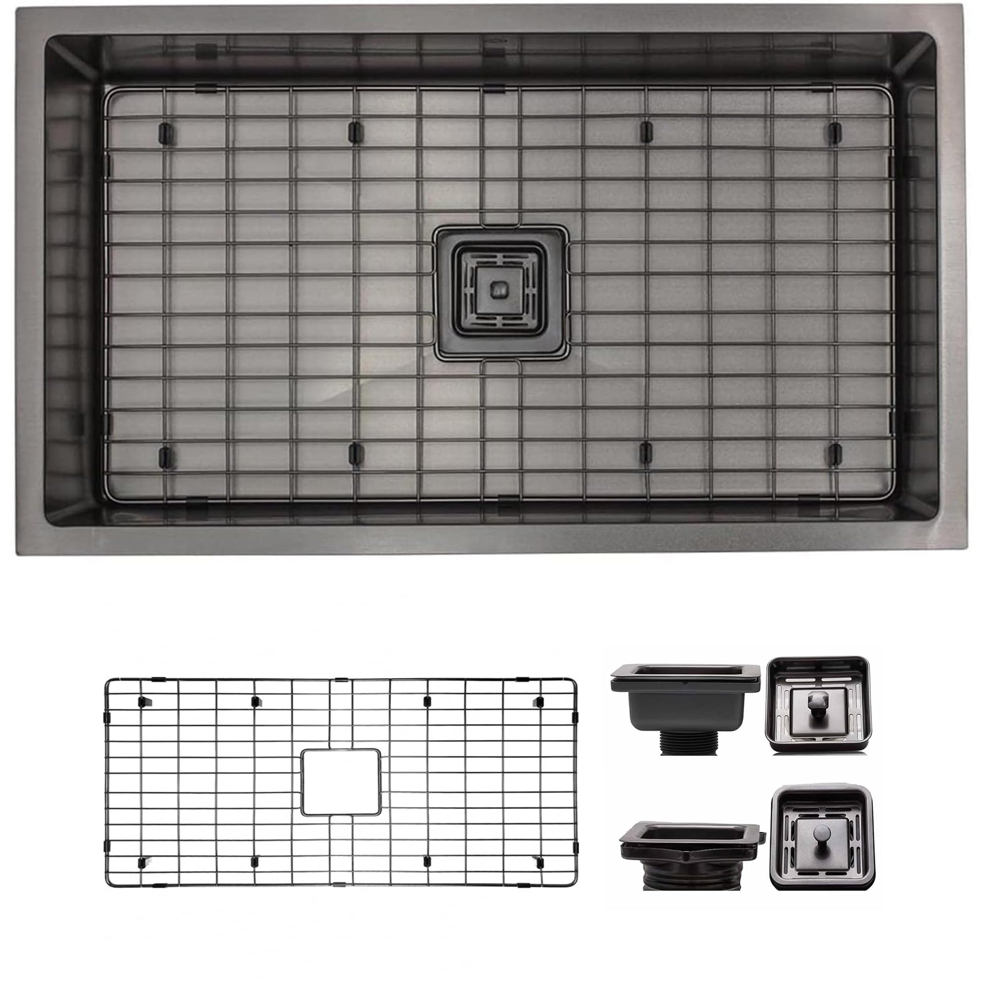 32" Gunmetal Black Stainless Steel Undermount Kitchen Sink