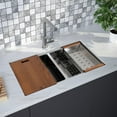thumbnail image 1 of Strictly Sinks 32 Inch Undermount Workstation Silver Kitchen Sink – Hexagon Texture Double Bowl Sink, 1 of 8
