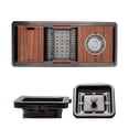 thumbnail image 1 of Strictly Sinks 45 Inch Black Workstation Sink - 16 Gauge Stainless Steel Sink, 2-Tier Undermount Kitchen Sink with Accessories, 1 of 9