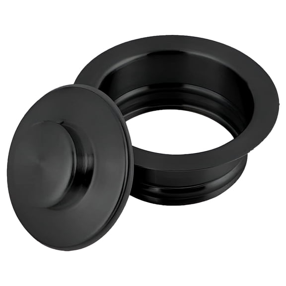 Strictly Sinks Garbage Disposal Flange & Stopper - Stainless Steel Garbage Disposal Drain for 3-1/2 Inch Standard Sink Drain Hole - Anti-Clog Kitchen Sink Drain with Garbage Disposal Stopper Black
