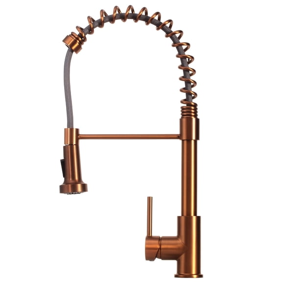 Strictly Sinks Pull Down Kitchen Faucet - Single Handle Dual Spray Faucet 360°Swivel Spout - Copper