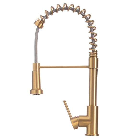Strictly Sinks Pull Down Kitchen Faucet - Single Handle Dual Spray Faucet 360°Swivel Spout - Gold