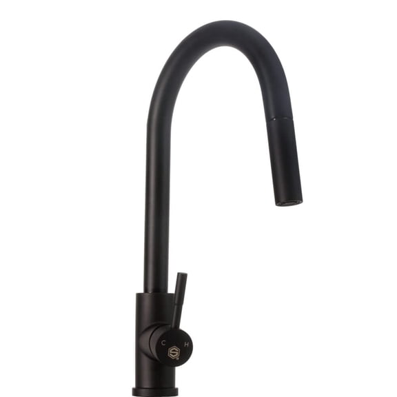 Strictly Sinks Pull Down Sprayer Kitchen Faucet for Kitchen & Laundry Sink with 360 Swivelling Spout, Spray & Stream Modes (Black)