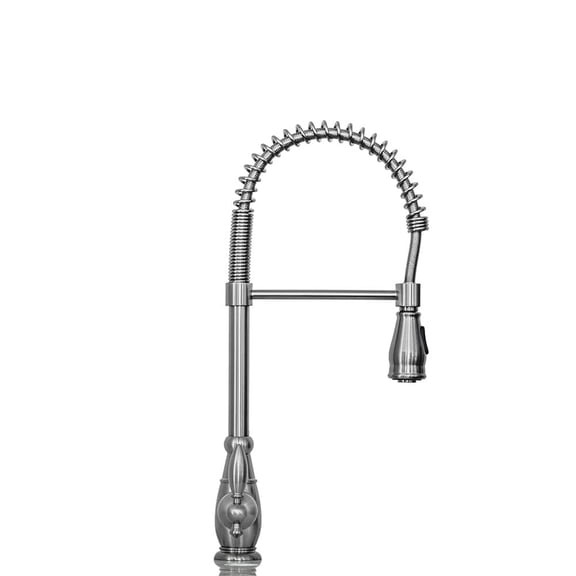 Strictly Sinks Traditional Pull Down Kitchen Faucet Dual Function Towel Bar 360 Swivel Spout Nickel