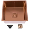 thumbnail image 1 of Strictly Sinks Undermount Copper Kitchen Sink – 18 Inch Single Bowl Bar Prep Sink 16 Gauge Stainless Steel, 1 of 9