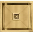 thumbnail image 1 of Strictly Sinks Undermount Bar Prep Sink – 18 Inch Single Bowl 16 Gauge Stainless Steel Tight 1/2″ Radius Corners Kitchen/Bar Basin With Drain Kit (Gold), 1 of 9