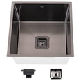 thumbnail image 1 of Strictly Sinks Undermount Gunmetal Black Kitchen Sink – 18 Inch Single Bowl Bar Prep Sink 16 Gauge Stainless Steel, 1 of 9
