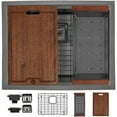 thumbnail image 1 of Strictly Sinks Undermount Workstation Kitchen Sink – Black 23 Inch 16 Gauge Single Bowl Kitchen Sink, 1 of 8