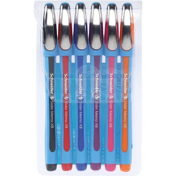 Stride 150296 1.4 mm Slider MEMO Ballpoint XB Pen, Assorted Color - Pack of 6