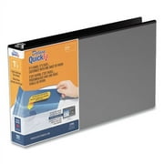 Stride 95021L 1.5 in. 3 Rings Quick Fit Landscape Spreadsheet Round Ring View Binder, Black