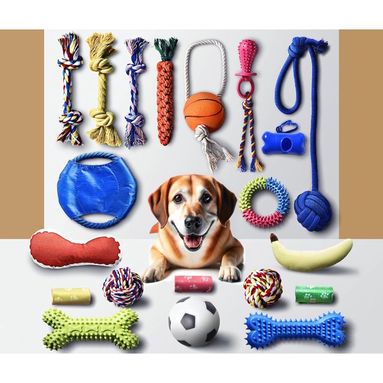 Stride Puppy Chew Toys Set, 20 Pack, Dog Toys for Small Dogs