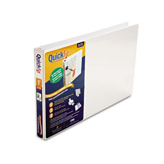 Stride  Quick Fit Ledger D-Ring Binder- 1'' Capacity- 11 x 17- White