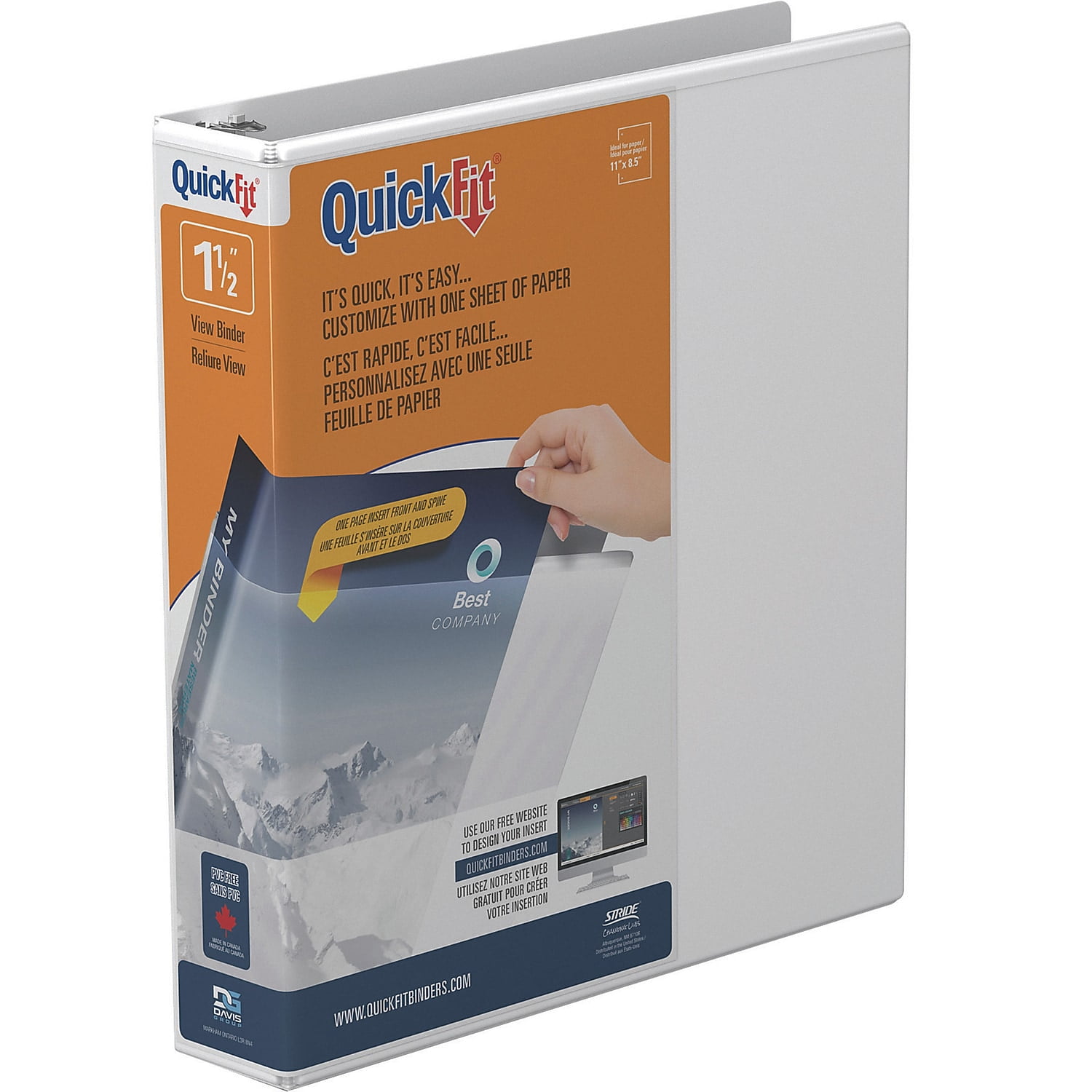Quickfit D-Ring View Binder, 3 Rings, 2