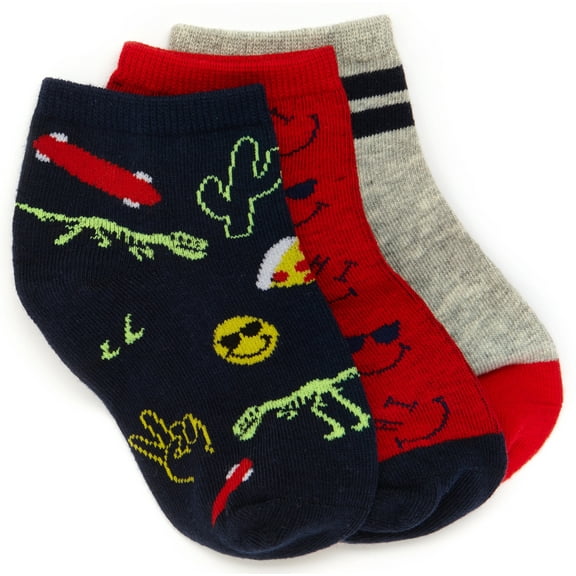 Stride Rite Unisex N/A Dino Doodle Quarter Socks (3 Pack) Accessories Socks