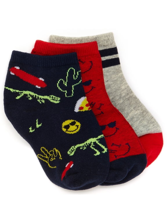 Unisex N/A Dino Doodle Quarter Socks (3 Pack) Accessories Socks