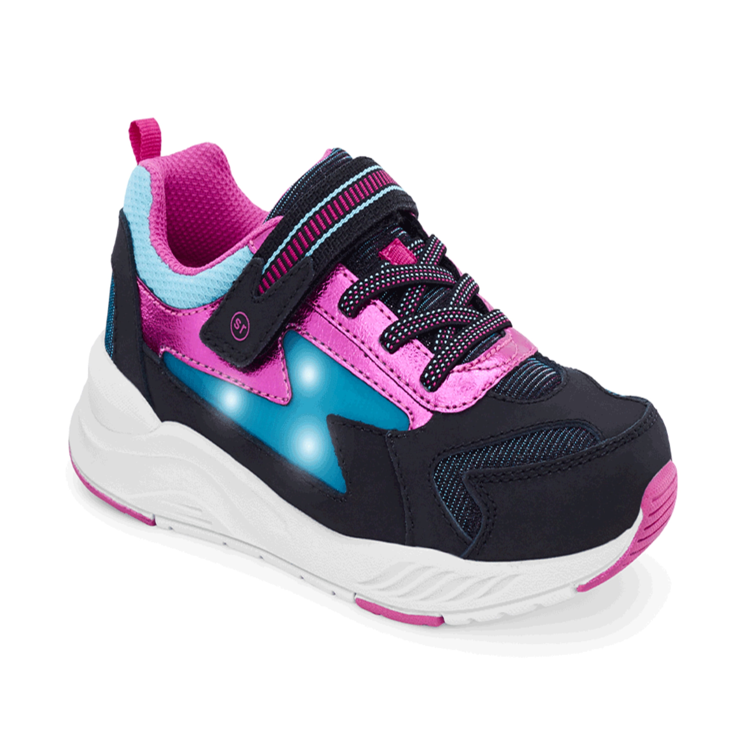 Stride Rite Made2Play Lighted Cosmic | Scarpe Ginnastica Bambine Con Luci | Rosa Multicolor | Chiusura Strappo | Suola Gomma - 3