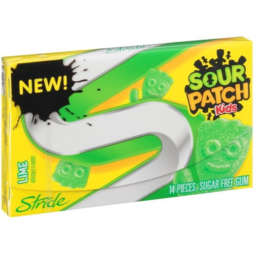 Stride Sour Patch Kids Lime Sugar Free Gum, 14 pc