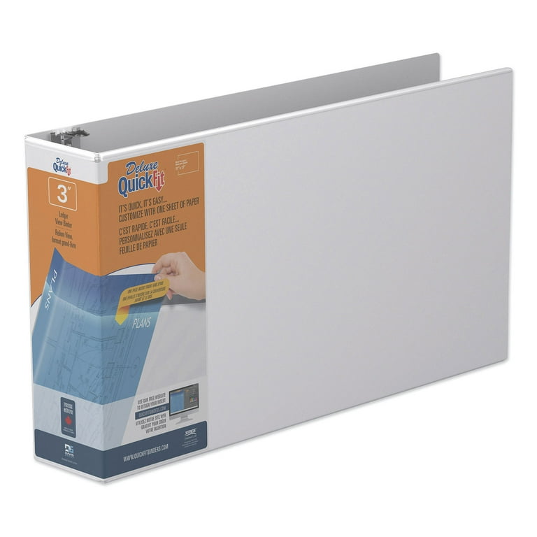 QuickFit View Binder 6-Pack, 3-Inch, White - D Ring 3-Ring Binder With Clear Overlay Cover & Interior Pockets For School/Office