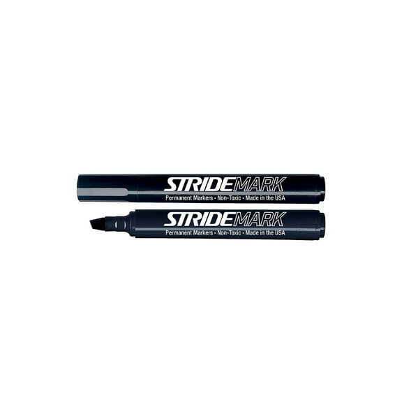 Stride Writing STW22001 Tank Permanent Marker - Broad Chisel Tip - Black - Pack of 12
