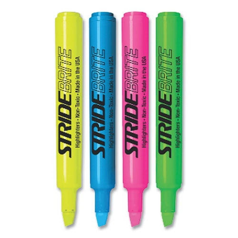 StrideBrite Tank Highlighter, Assorted Ink Colors, Chisel Tip, Assorted Barrel Colors, 12/Pack StrideBrite Tank Highlighter, Assorted Ink Colors, Chisel Tip, Assorted Barrel Colors, 12/Pack