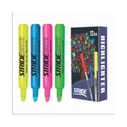 Stride 42012brite Tank Highlighter, Assorted Ink Colors, Chisel Tip, Assorted Barrel Colors, 12/pack