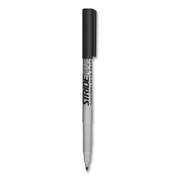 StrideMark Permanent Marker, Fine Bullet Tip, Black, 12/Box | Bundle of 2 Boxes