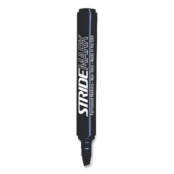 StrideMark Tank Permanent Marker, Broad Chisel Tip, Black, 12/Pack | Bundle of 2 Boxes