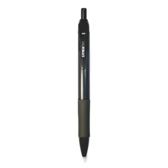 StrideRio Gel Pen, Retractable, Medium 0.7 mm, Black Ink, Translucent Black Barrel, 12/Box | Bundle of 2 Boxes
