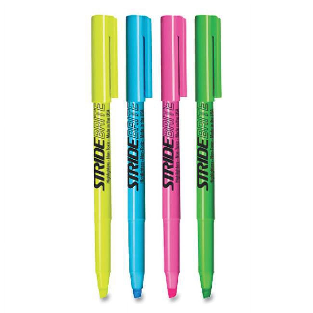 Stridebrite Stick Highlighters - Chisel Tip - Assorted Ink & Barrel Color - Pack of 24