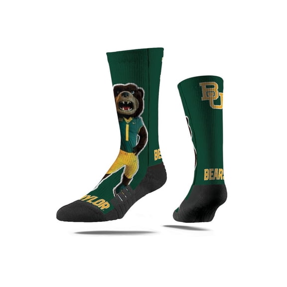 Strideline Baylor Bears Mascot NCAA Licensed Crew Socks - Green