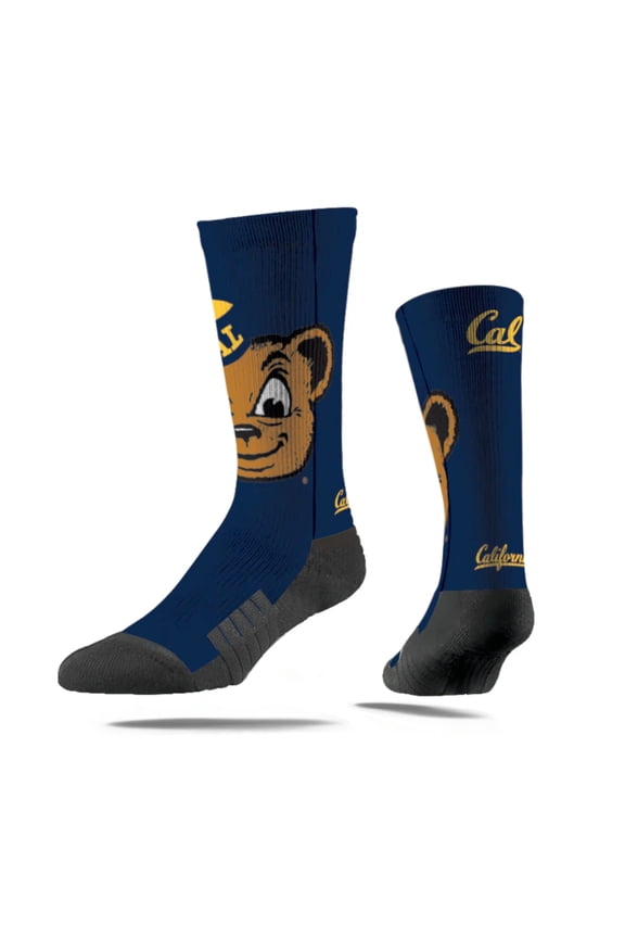 California Golden Bears Mascot NCAA Licensed Crew Socks - Blue (S)