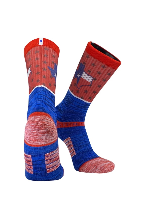Dallas Texas Flag Split State Star Crew Socks